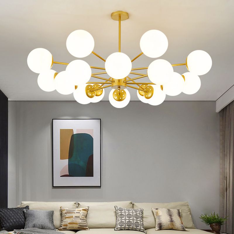 Spherical Chandelier Light Ultra-Contemporary Glass Ceiling Pendant for Living Room