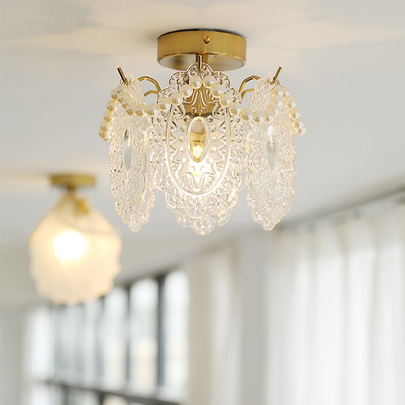 Contemporary Flush Mount Light Creative Flush Mount Ceiling Light Fixture with Glass Shade