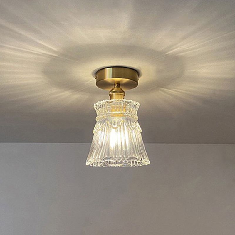 Glass Shaded Semi Flush Mount Light Modern Style Ceiling Flush Mount
