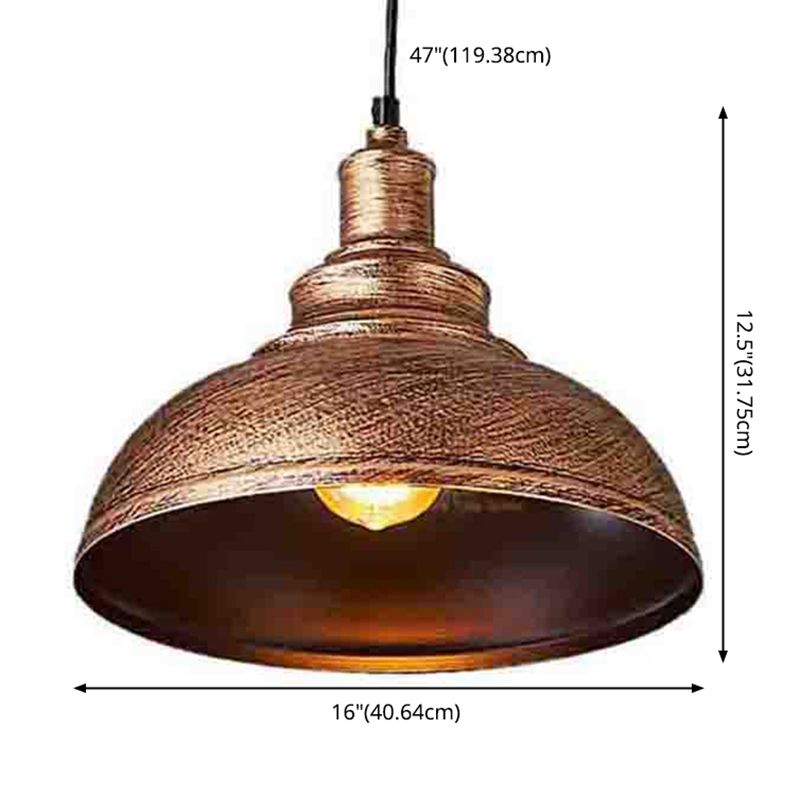 1 Luci da soffitto a forma di cupola a forma di luce in stile industriale lampade sospese in metallo per il ristorante