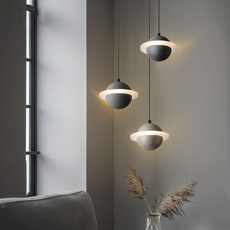 Modern Simplicity Round Ceiling Chandelier Cement Hanging Light for Living Room