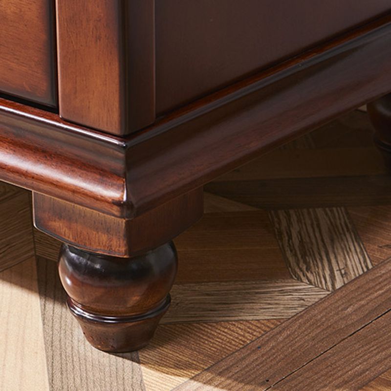 Traditional Horizontal Bedroom Chest Wooden Storage Chest with Drawers