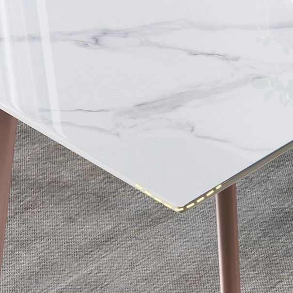 Glam Dinette Set for Home 1/4/5/7 Pieces Glossy White Dining Table Set