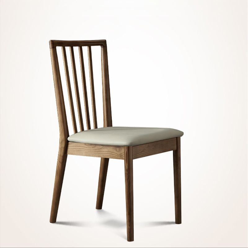Contemporary Solid Wood Side Chair Kitchen Slat Back Armless Chair
