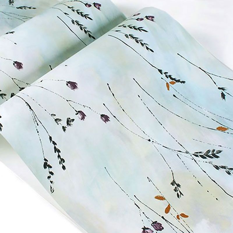 Water-Resistant Floral Design Wallpaper 20.5"W x 33'L Contemporary Wall Covering for Guest Room Decoration