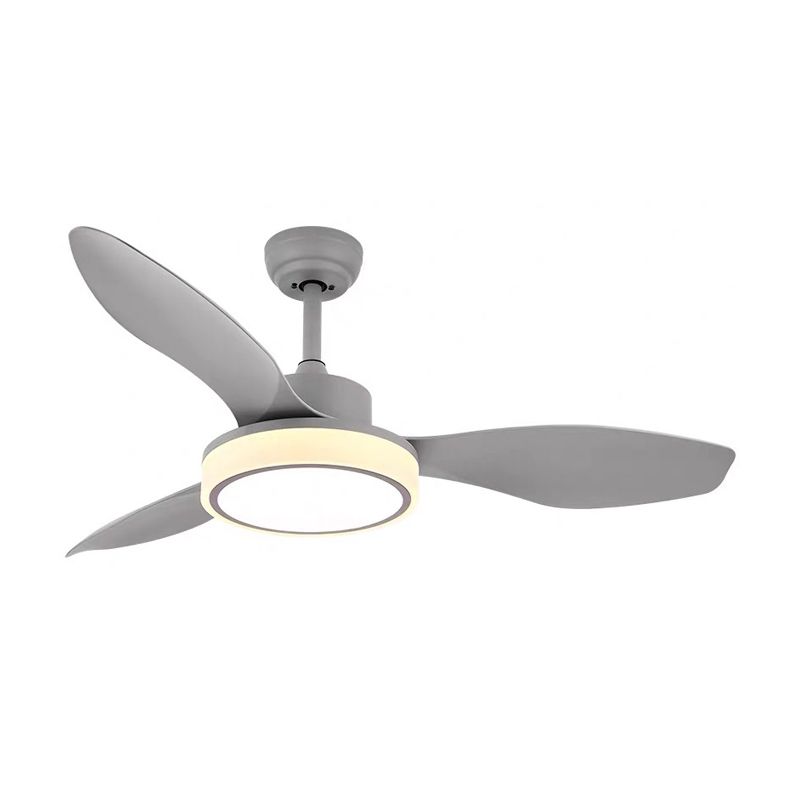 Cercle rustique semi-luminaire à luntin 48 "LED de large LED Metallique suspendu la lampe à fans en noir / gris, 3 lames