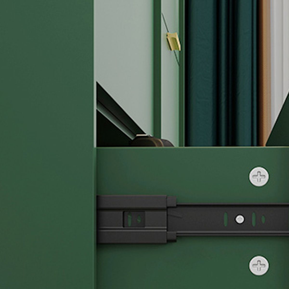 Modern Horizontal Storage Chest Dresser Wooden Storage Chest with Drawers