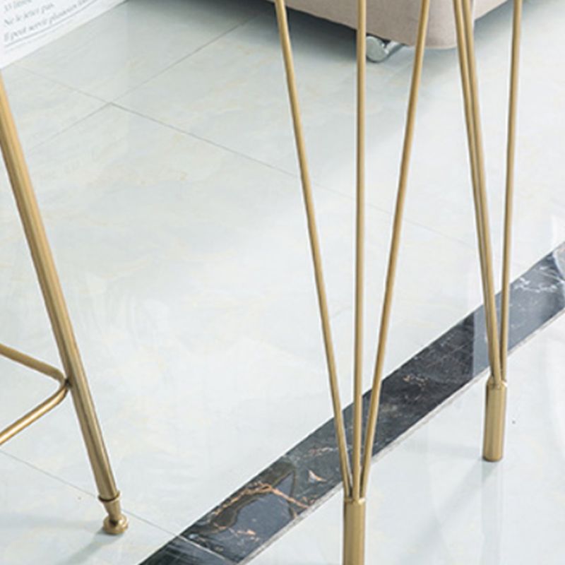 Glam Rectangle Bar Table 1/2/3 Pieces Solid Wood Counter Table with Upholstered Stools