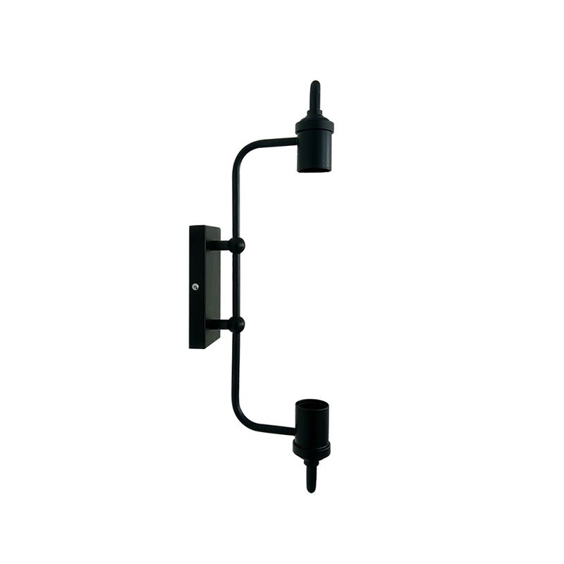 Black Wall Sconce Linear Shape Wall Light with Metal Shade for Bedroom