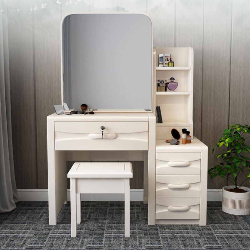 Traditional Style 17.71" Wide Solid Wood Vanity Makeup Table with Drawers