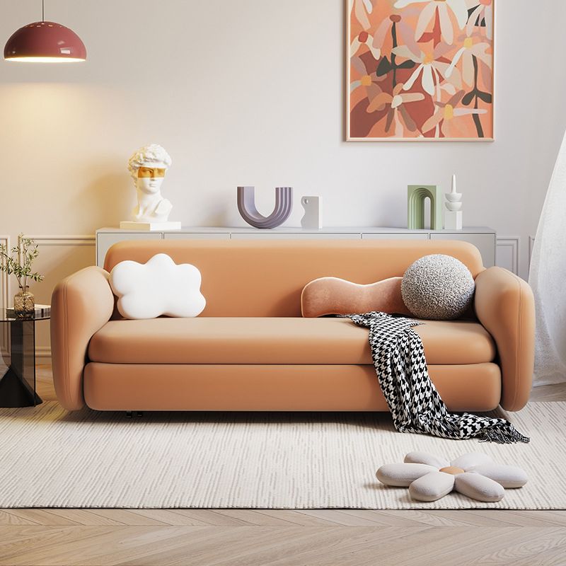 Recessed Arms Futon Sofa Bed Cushion Back Pillow Included Sleeper Sofa