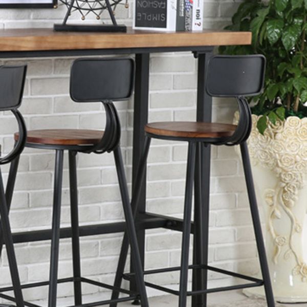 Indoor Rectangle Counter Height Table Trestle Solid Wood Natural Counter Table