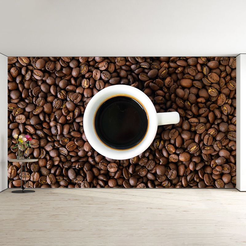Brown Coffee Beans Mural Decal Simple Decorative Coffee Shop, Custom Printed