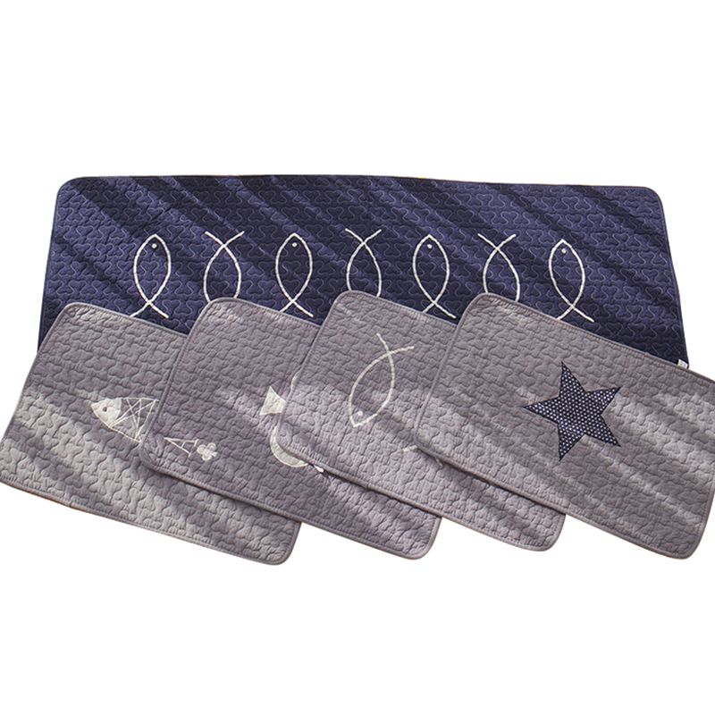 Modern Bedroom Rug Multi Colored Stripe Printed Area Carpet Cotton Non-Slip Stain-Resistant Indoor Rug