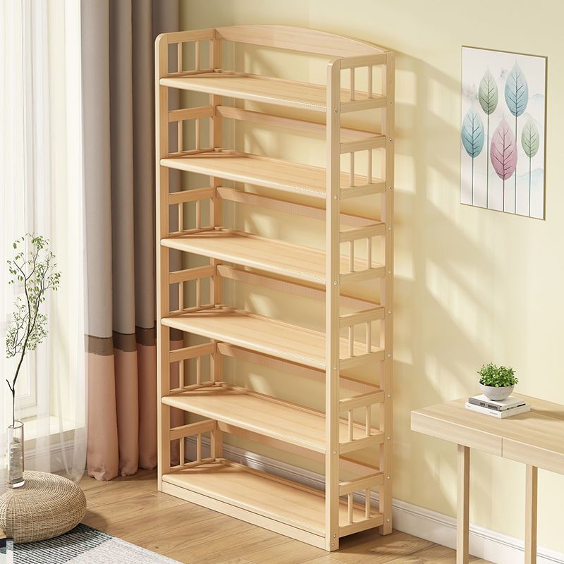 Modern Solid Pine Wood Bookcase, Natural, Open Bookshelf for Living Room