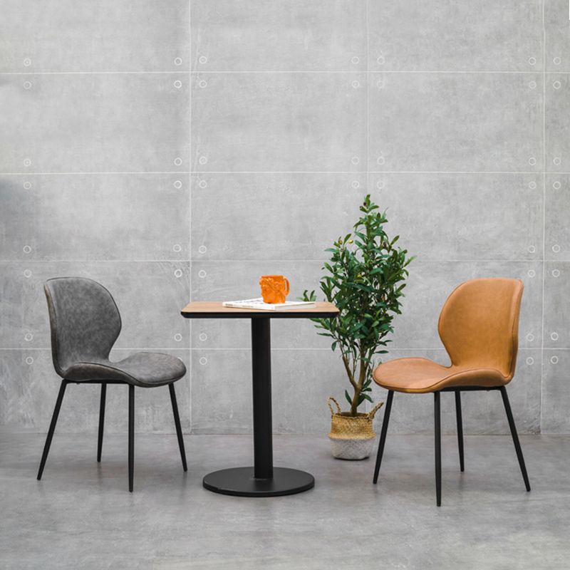 PU Leather Scandinavian Restaurant Side Chair Parsons Matte Finish Dining Chair