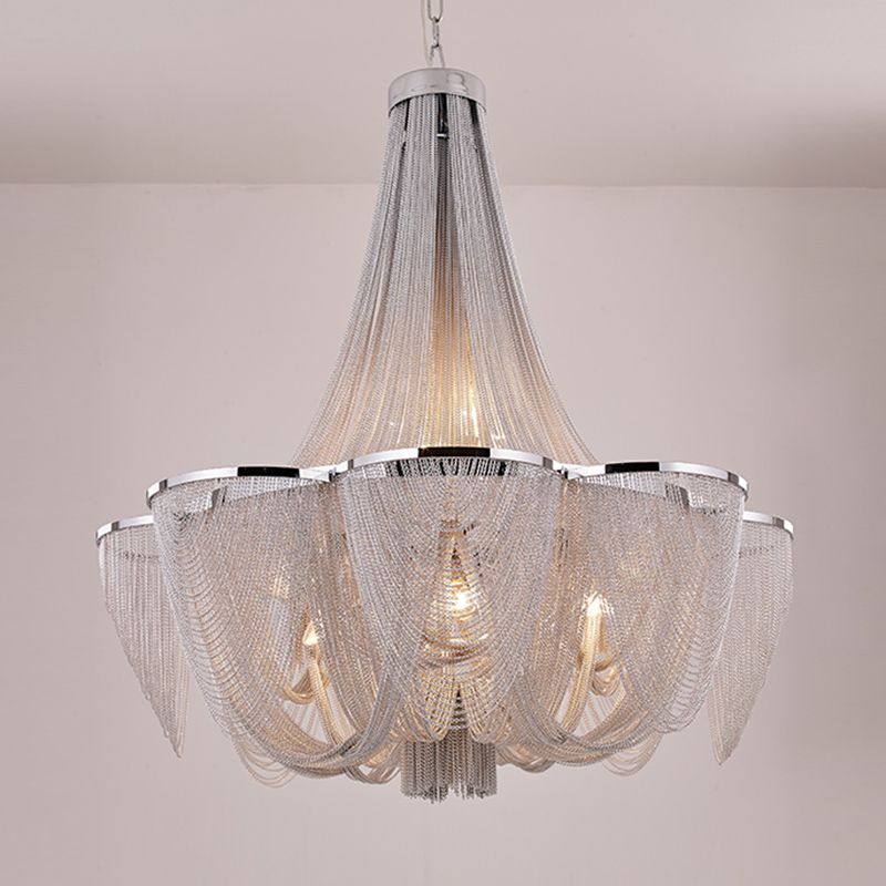 Postmodern Chandelier Light Basket Shape Ceiling Hung Fixtures for Hotel Lobby