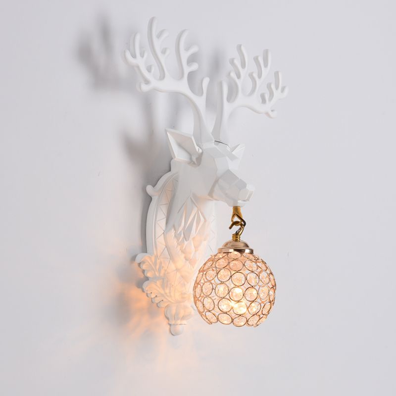 Funzione per illuminazione da parete di cristalli di corna da parete lampada montata in stile a parete