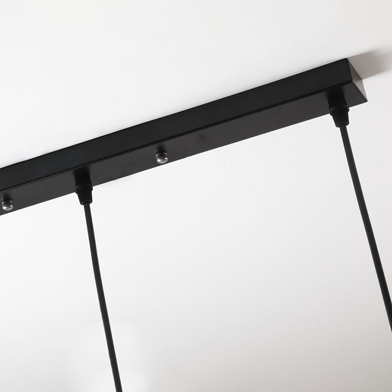 Lampada sospesa nera in vetro in stile creativo industriale Luce a sospensione geometrica per sala da pranzo