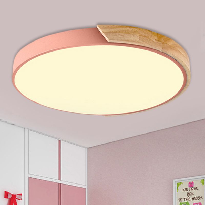 Macaron Loft Circle Plafonnier LED en acrylique pour la maternelle