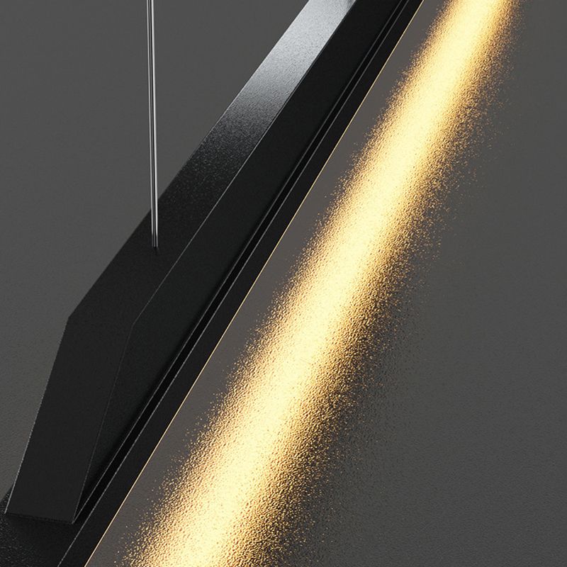Linear Shape Metal Island Chandelier Modern Style 1-Light Island Ceiling Light