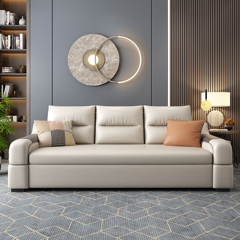 Contemporary Foldable Futon Sleeper White Futon Sleeper Sofa with Storage