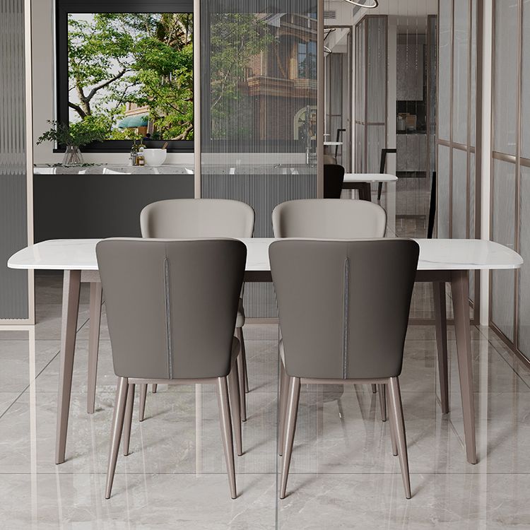 Modern Style Sintered Stone Dining Set with 4 Legs Fixed Table Dinette Set for Dining Room