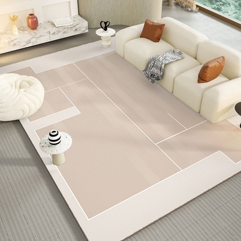 Casual Khaki Rug Polyester Color Piece Rug Washable Rug for Living Room