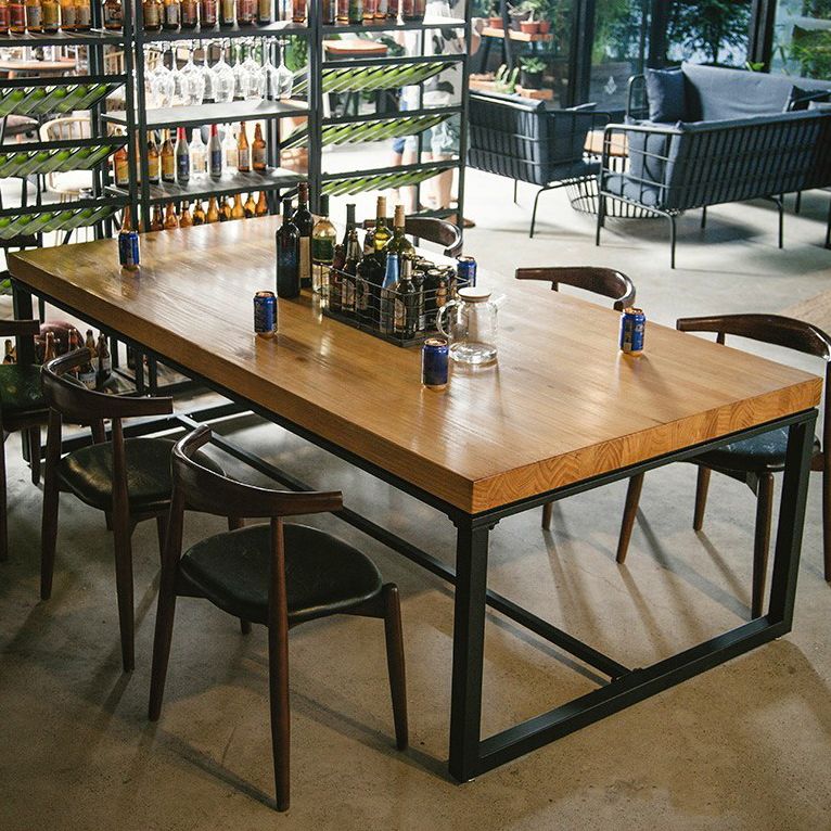 Industrial Rectangle Dinner Table Dining Room Solid Wood Dining Table