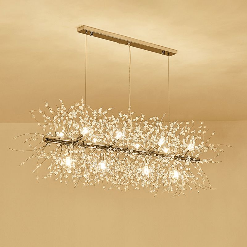 Firework Island Lighting Fixtures Crystal Minimalism Pendant Lighting Fixtures for Restaurant