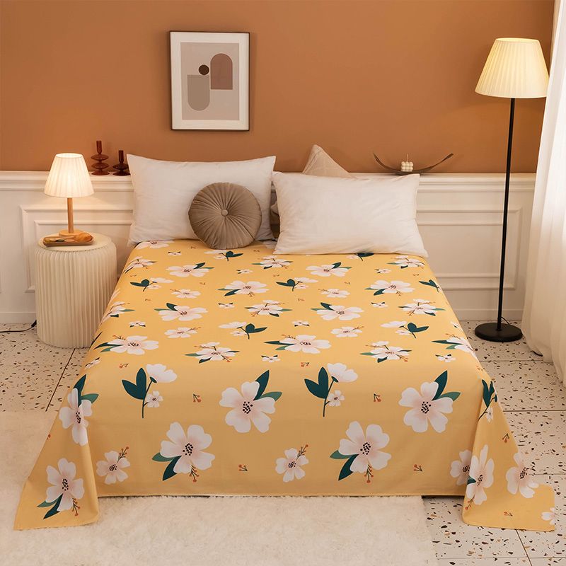 Floral Pattern Bed Sheet Breathable Skin-friendly Bed Sheet Set