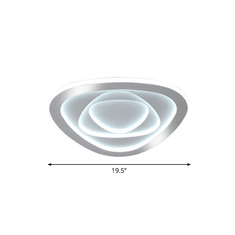 Concentric Acrylic Flush Ceiling Light Modern White Finish LED Flush Mount Lighting