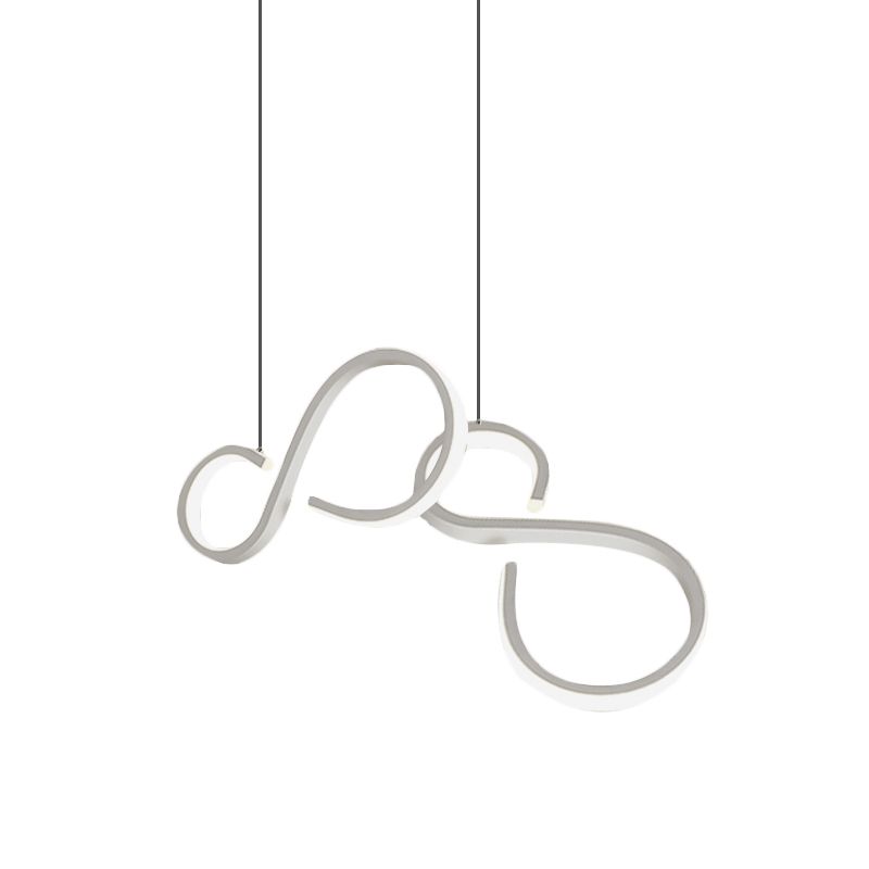 Éclairage pendentif acrylique torsadé simplicité de 31,5 "/ 43" LED LED LEMPORT PLACE PLADIER PLADIER EN BLANC
