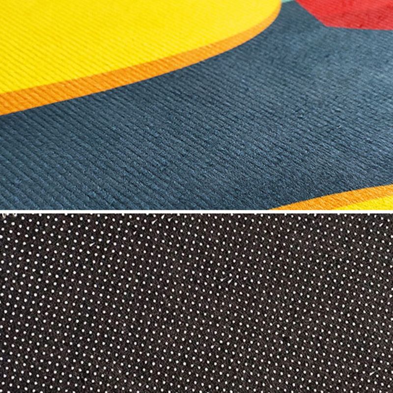 Orange Modern Carpet Polyester Geometric Carpet Washable Carpet for Living Room