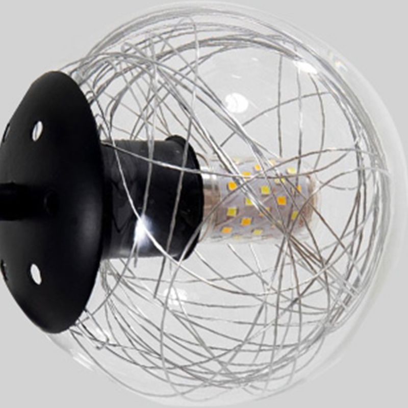 Plafonnier Spoutnik en verre LED étoilé nordique pour chambre à coucher