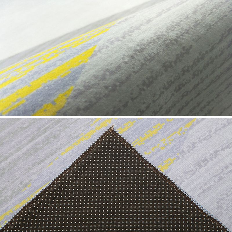 Marble Print Area Rug Polyester Contemporary Carpet Non-Slip Backing Rug for Living Room