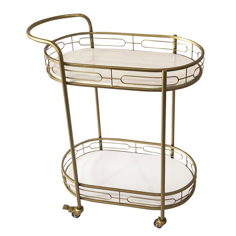 32.28"H Rolling Contemporary Prep Table Metal Prep Table with Towel Rack