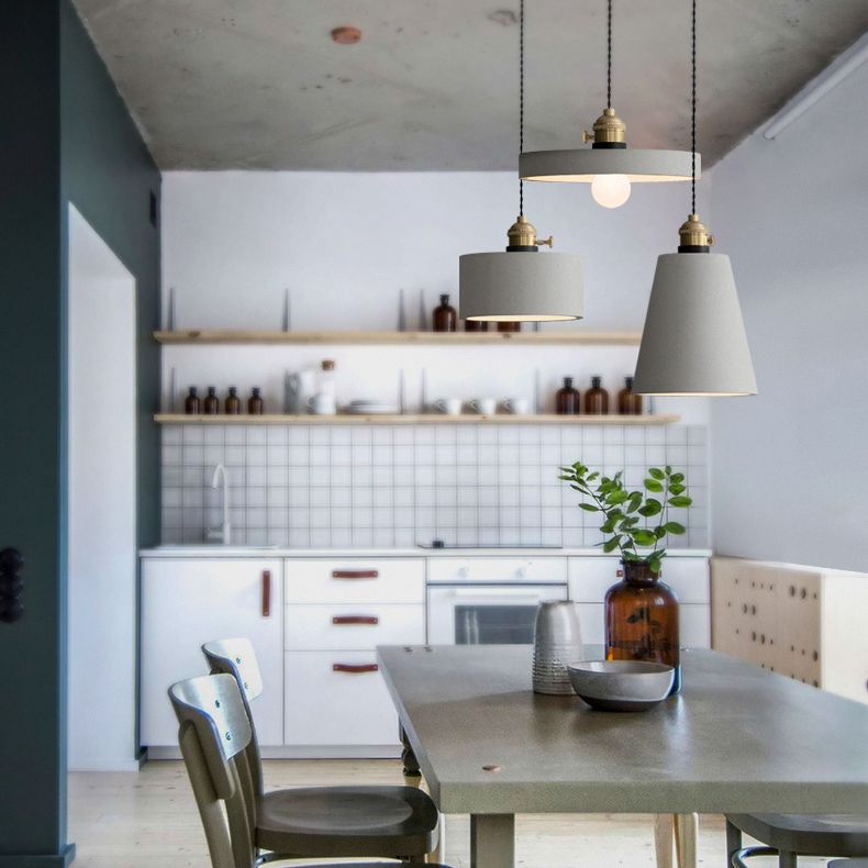 Luce a soffitto a sospensione geometrica Stile minimalista in stile Grigio Apco sospeso Luce a sospensione