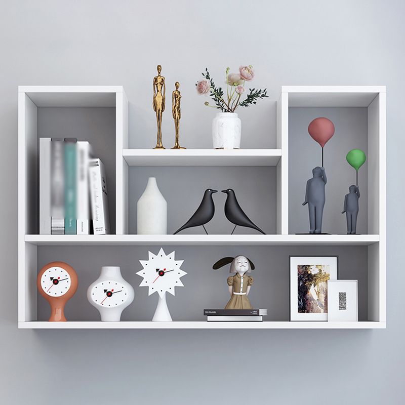 Wall Mounted Bookcase Engineered Wood Bookshelf for Home Office Study Room