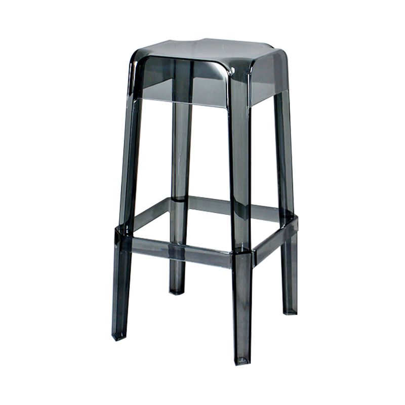 Stapelbarer Nordic-Barhocker aus Kunststoff, einfacher hoher Innenhocker mit quadratischem Sitz