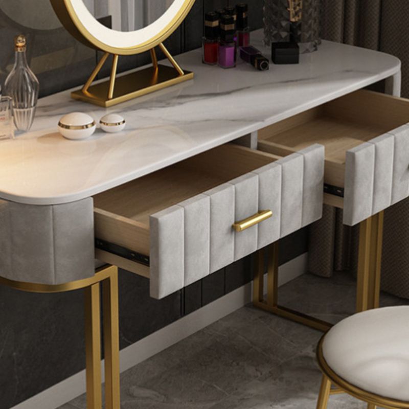 Make-up Vanity With Drawer Marble Glam Bedroom Double Drawers