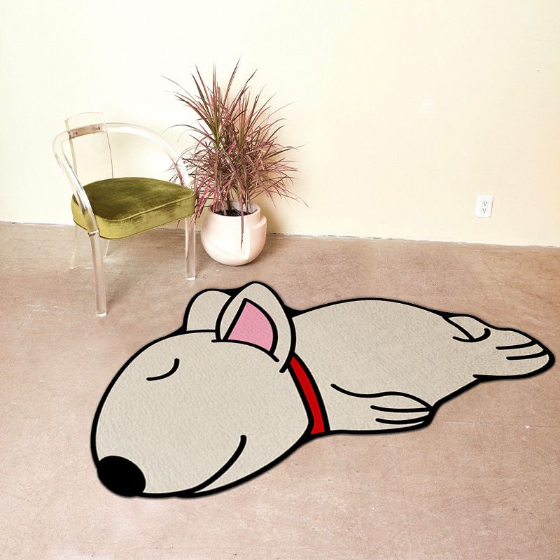 Black Animal Indoor Rug Polyester Casual Carpet Washable Area Rug for Living Room