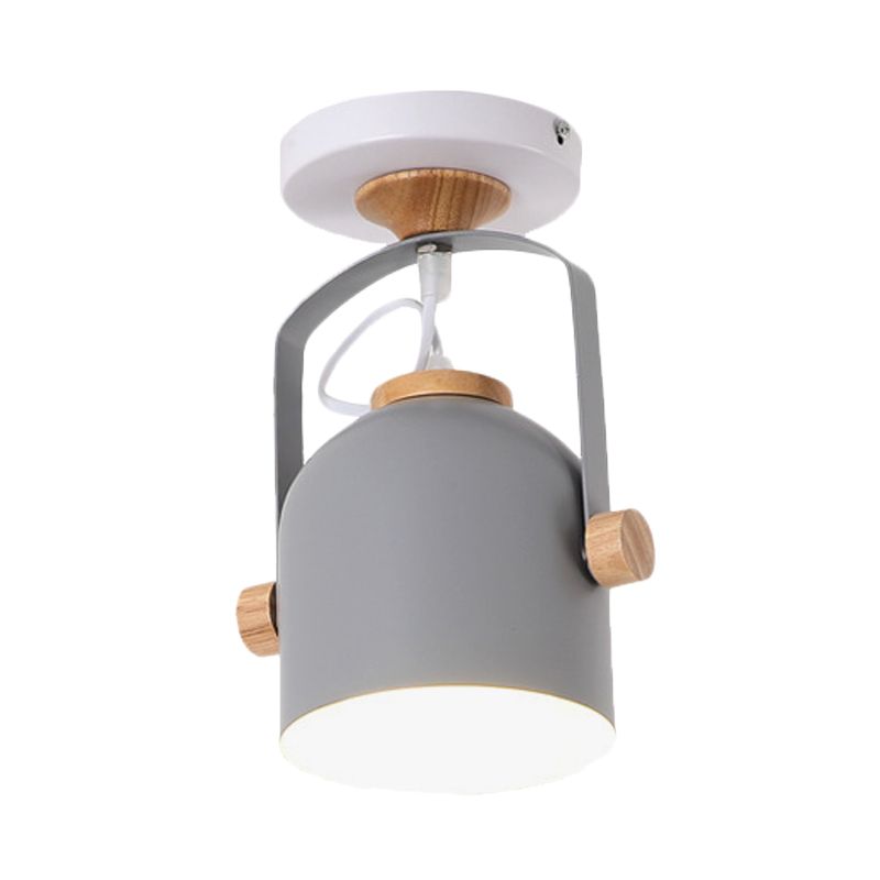 1 tasse légère Shade Flush Plafond Light Rotation Macaron Loft Metallic Plafond Lampe pour la salle de bain