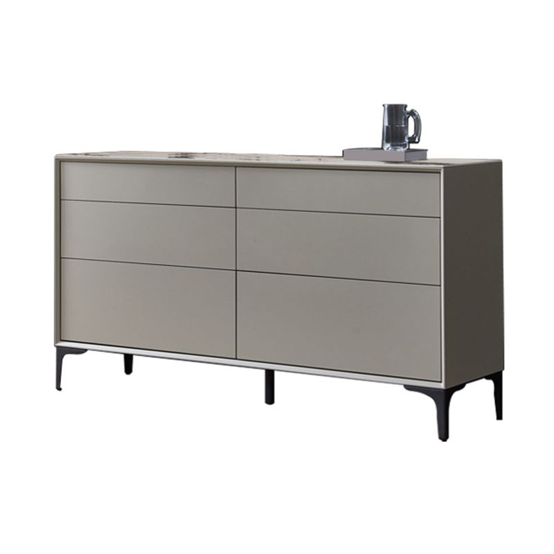 Contemporary Storage Chest Stone Dresser with 6 Drawers , 12.48/15.6 Inch W