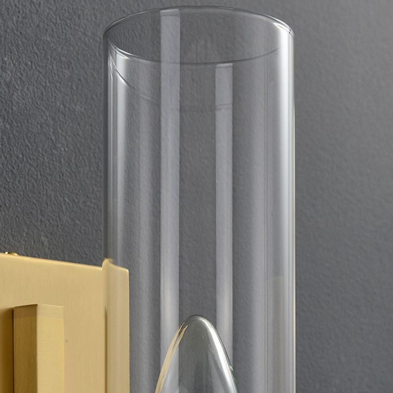 Cylinder Shape Glass Wall Light Industrial Style 1 Light Wall Light Sconce