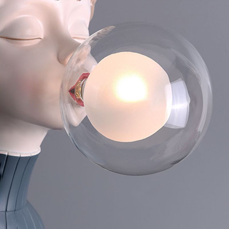Resin Headphone Girl Tablette de chevet clair