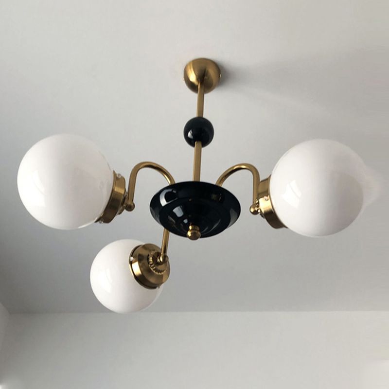 Contemporary Style Spherical Shape Chandelier Lights Glass Chandelier Lighting in Silver