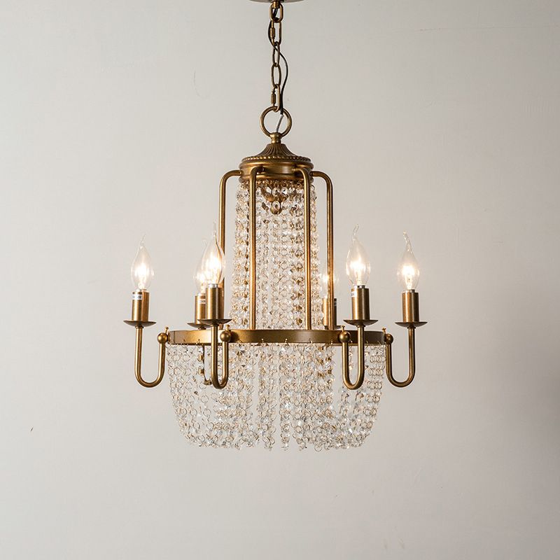 American Style Metal Chandelier Light Fixtures Multi-Head Suspension Pendant Lamps