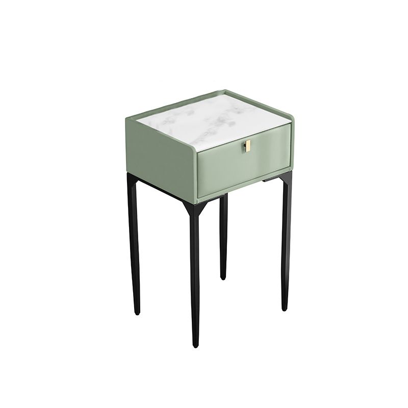 Wood/Stone Vanity Set with Stool, 1 Drawer Modern Dresser - 30.7" H