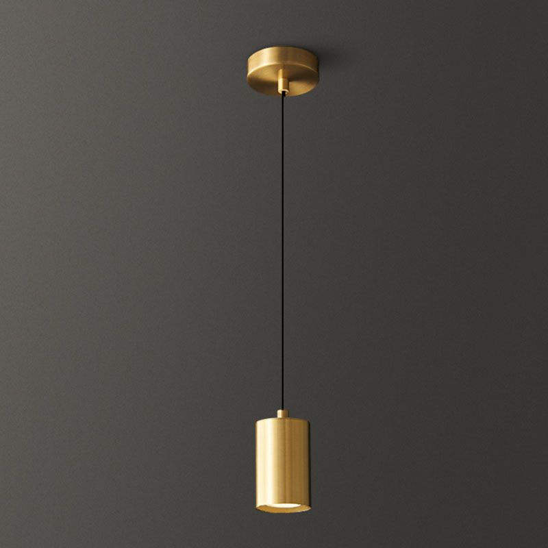 Minimalist Cylinder Hanging Lamp, Modern Metal Pendant Light for Bedroom